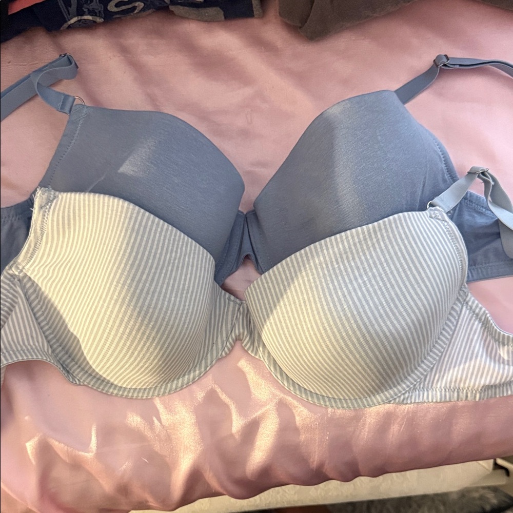 Primark Blue and White Striped Bra 2 Pack